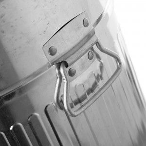 Recycle retro , zinc, with cap, foot pedal and carrying handles