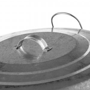 Recycle retro , zinc, with cap, foot pedal and carrying handles