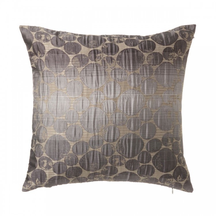 Cuscino quadrato con filler grigio-grigio scuro, tessuto jaquard