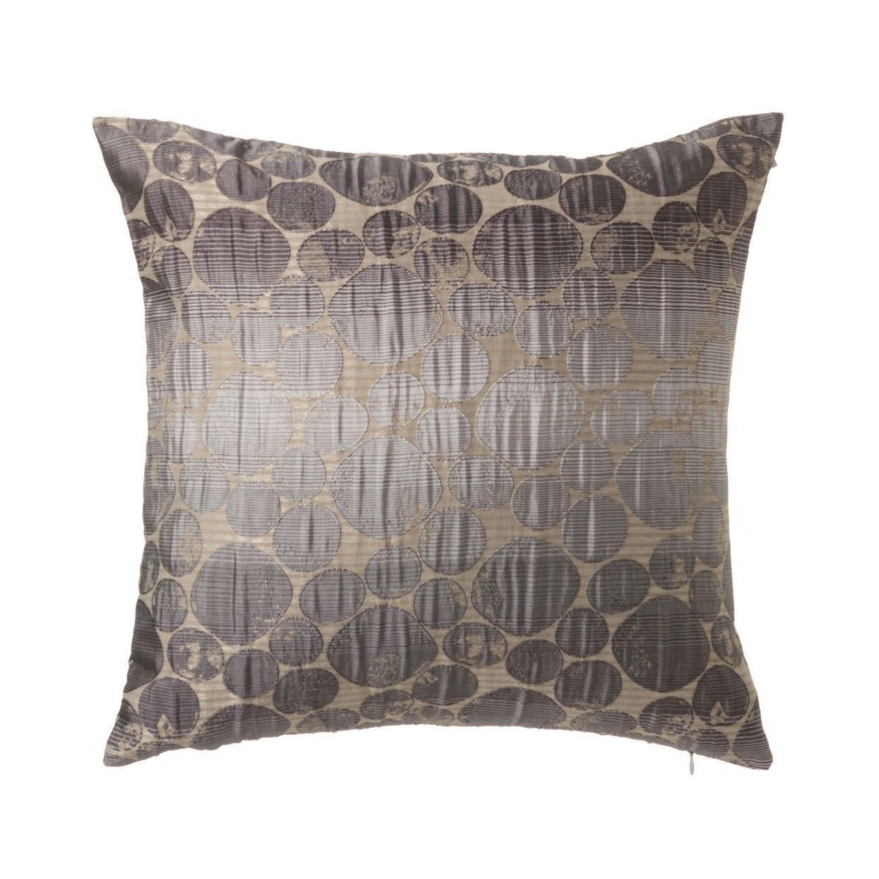 Cuscino quadrato con filler grigio-grigio scuro, tessuto jaquard