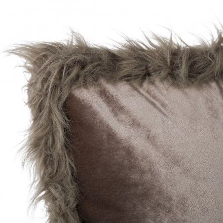 Coussin carré avec de remplissage, couleur gris, bord de cheveux