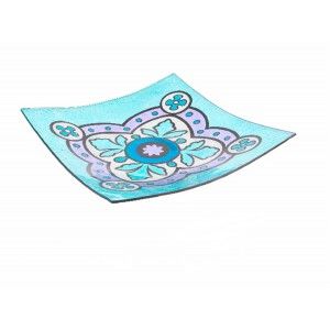 Tray square glass - Model tile floral