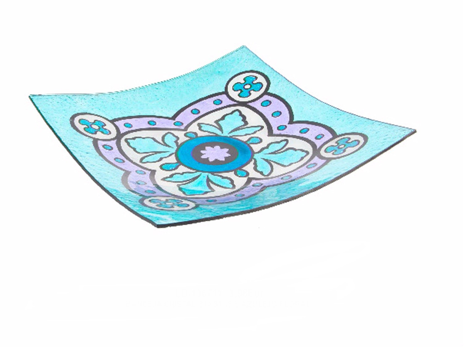 Tray square glass - Model tile floral