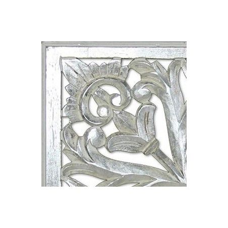 Calado White Wood Altarpiece - Silver (100x100 cm)