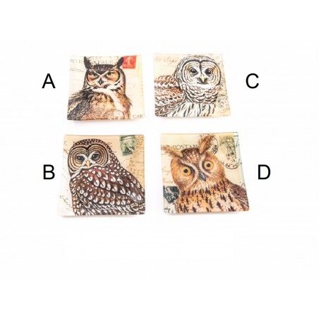 Glass tray for decoration - Model Owl