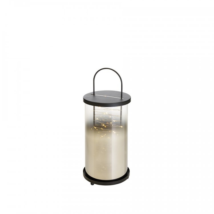 Lantern, Led, black color, made of metal/glass