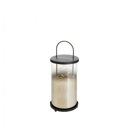 Lantern, Led, black color, made of metal/glass