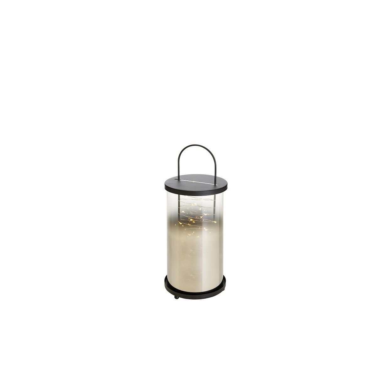 Lantern, Led, black color, made of metal/glass