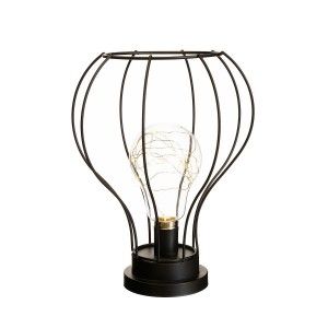 Lampe à Led de couleur noire, faite de métal/verre
