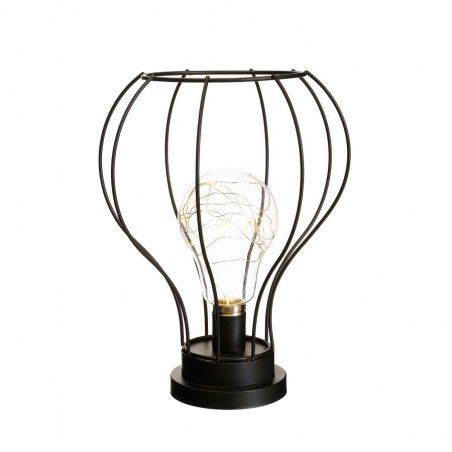 Lampe à Led de couleur noire, faite de métal/verre