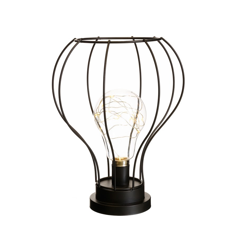 Lampada Led colore nero, realizzato in metallo/vetro