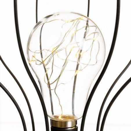 Lámpara Led de color negro, fabricado en metal/cristal