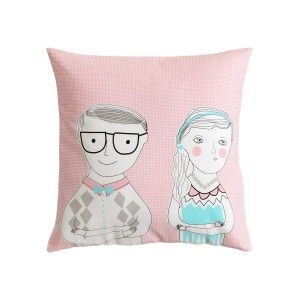Cuscino decorato con un cuore ,rosa stick