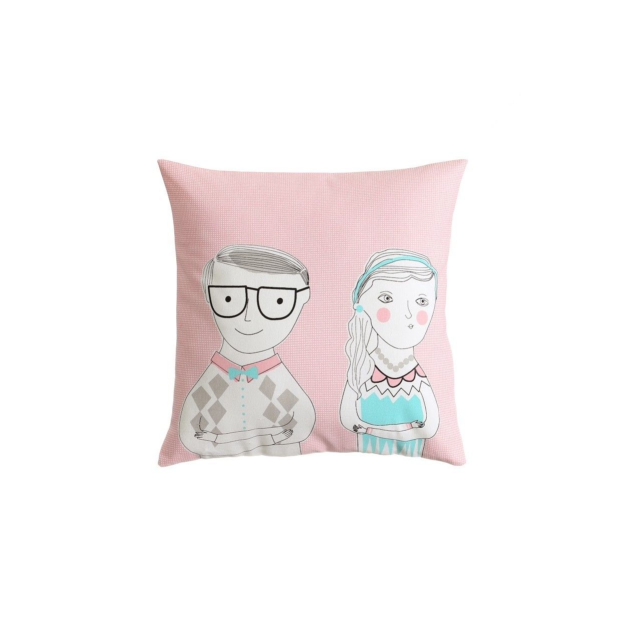 Cuscino decorato con un cuore ,rosa stick