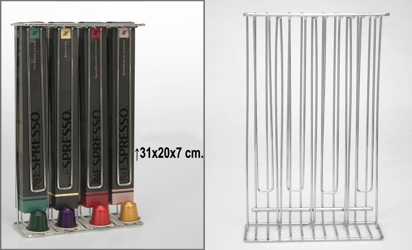Porta capsules Nesspresso in chrome metal