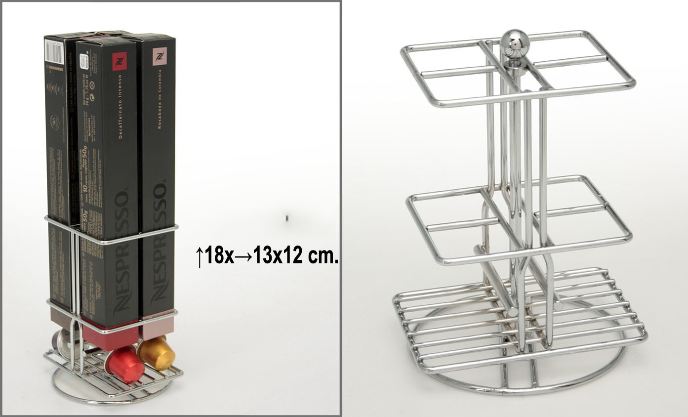 Porta capsules Nesspresso in chrome metal