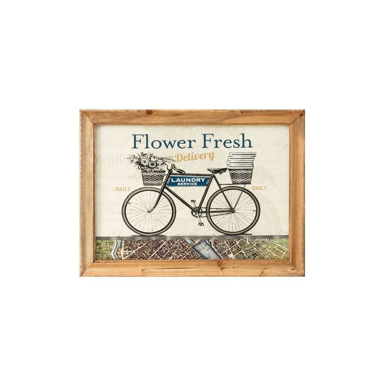 Stampa di scatola decorata con una bicicletta. Naturale