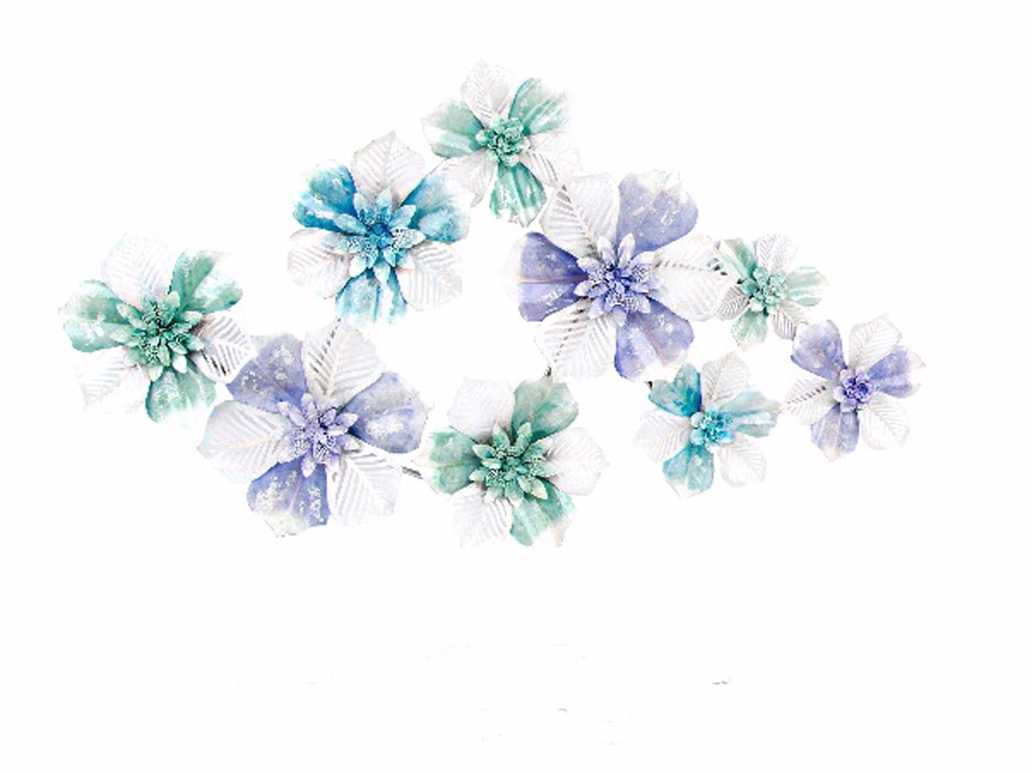 Decoracíon mur de métal décorée avec des fleurs