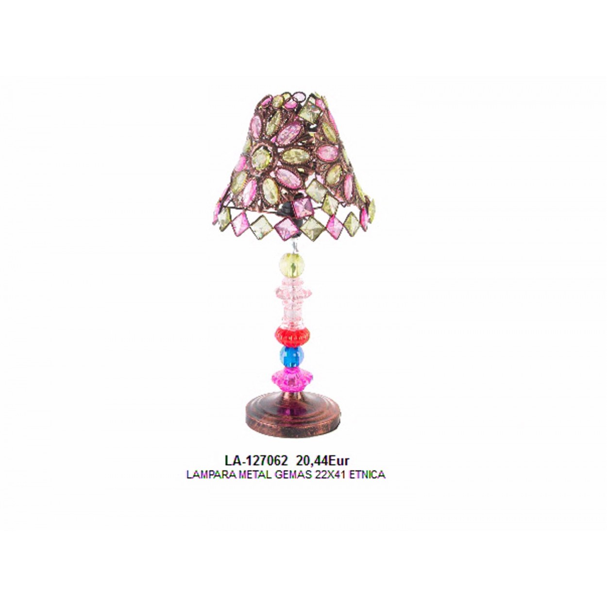 Lampe faite en métal gemmes