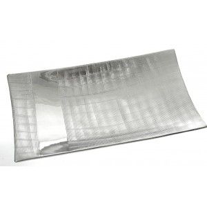 Centro Rettangolare In Ceramica Argento