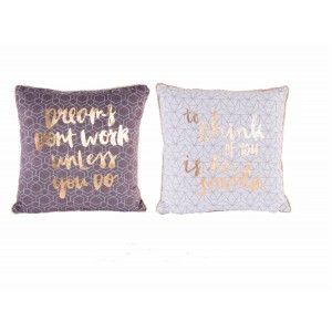 Coussin polyester et de coton de couleur, deux couleurs, lettrage