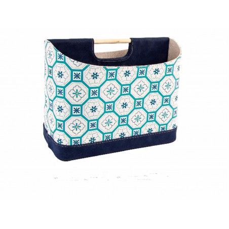 Portariviste realizzato in lino e cotone blu
