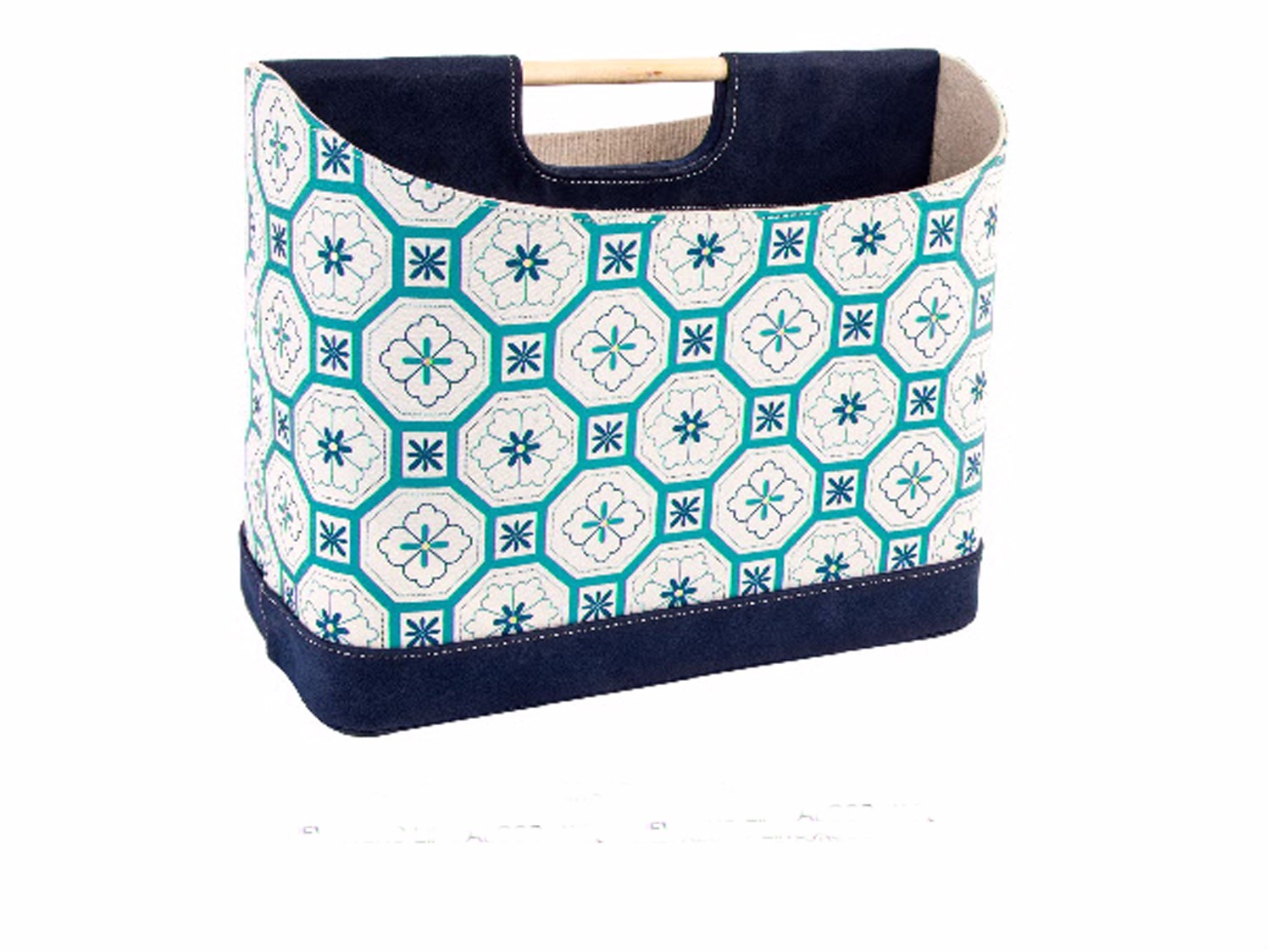 Porte-revue de lin et coton bleu