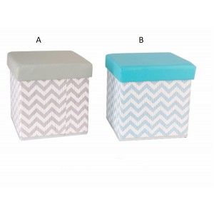 Caja pleglable de bambú tela  zigzag
