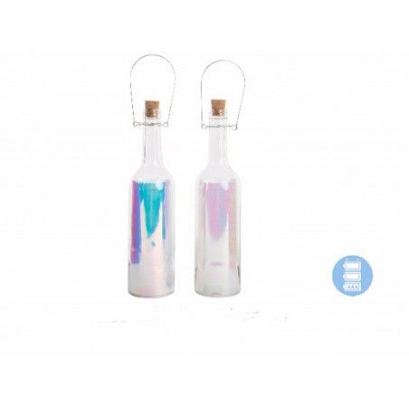 Bouteille de 5 led en verre réfléchissant