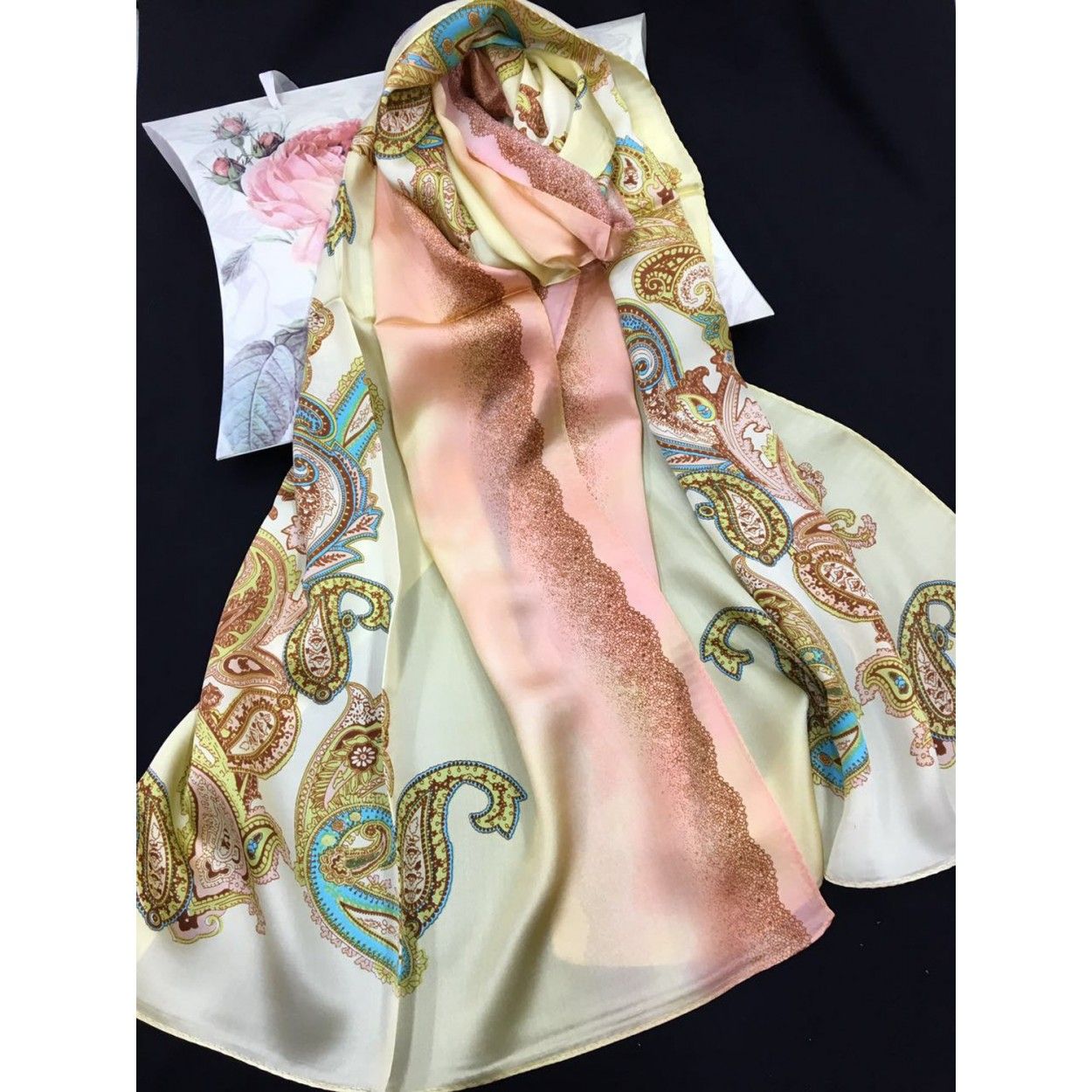 SILK HANDKERCHIEF 100% NATURAL VIWIN & SILK