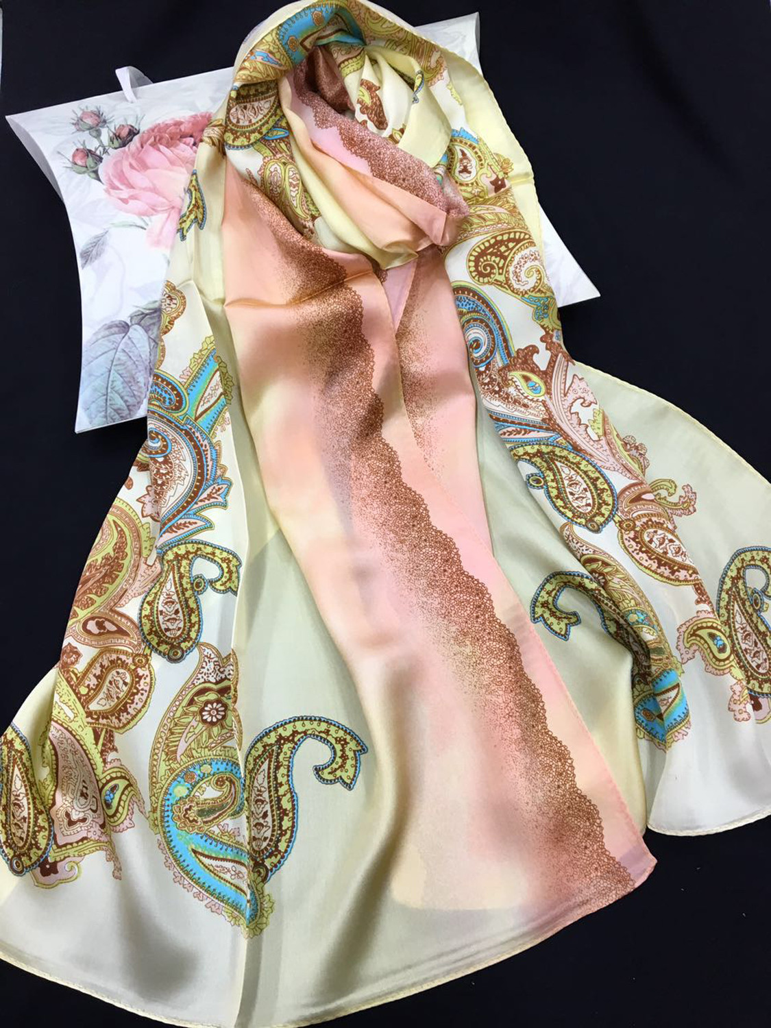 SILK HANDKERCHIEF 100% NATURAL VIWIN & SILK