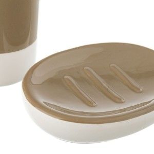 Bathroom Set of 3 pieces. Brown and White