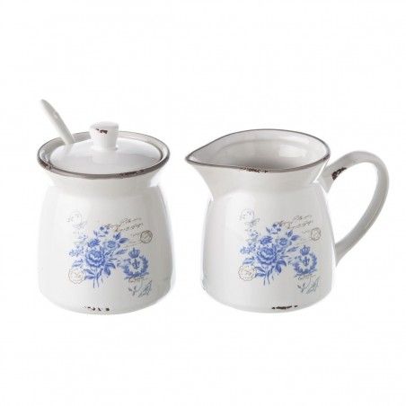 Set zuccheriera e Tazza Blu con il cucchiaio