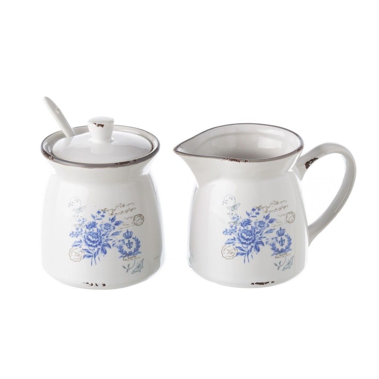 Set zuccheriera e Tazza Blu con il cucchiaio