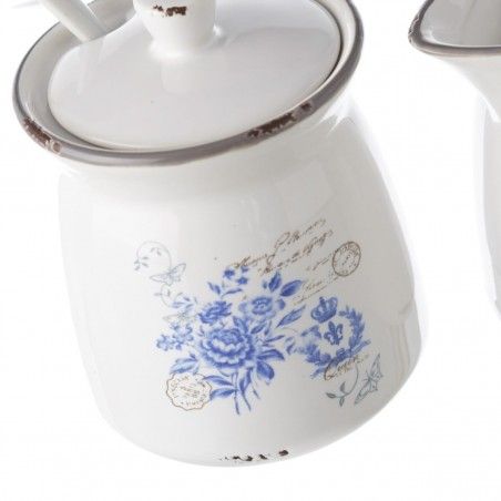 Set Sugar bowl and Mug Blue with spoon