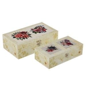 Set de 2 Cajas Modelo Bouquet de Cerámica
