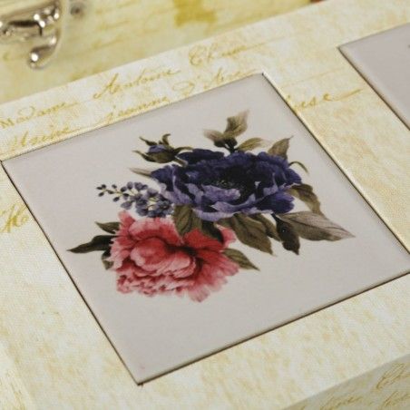 Set de 2 Boîtes de Modèle de Bouquet de Céramique