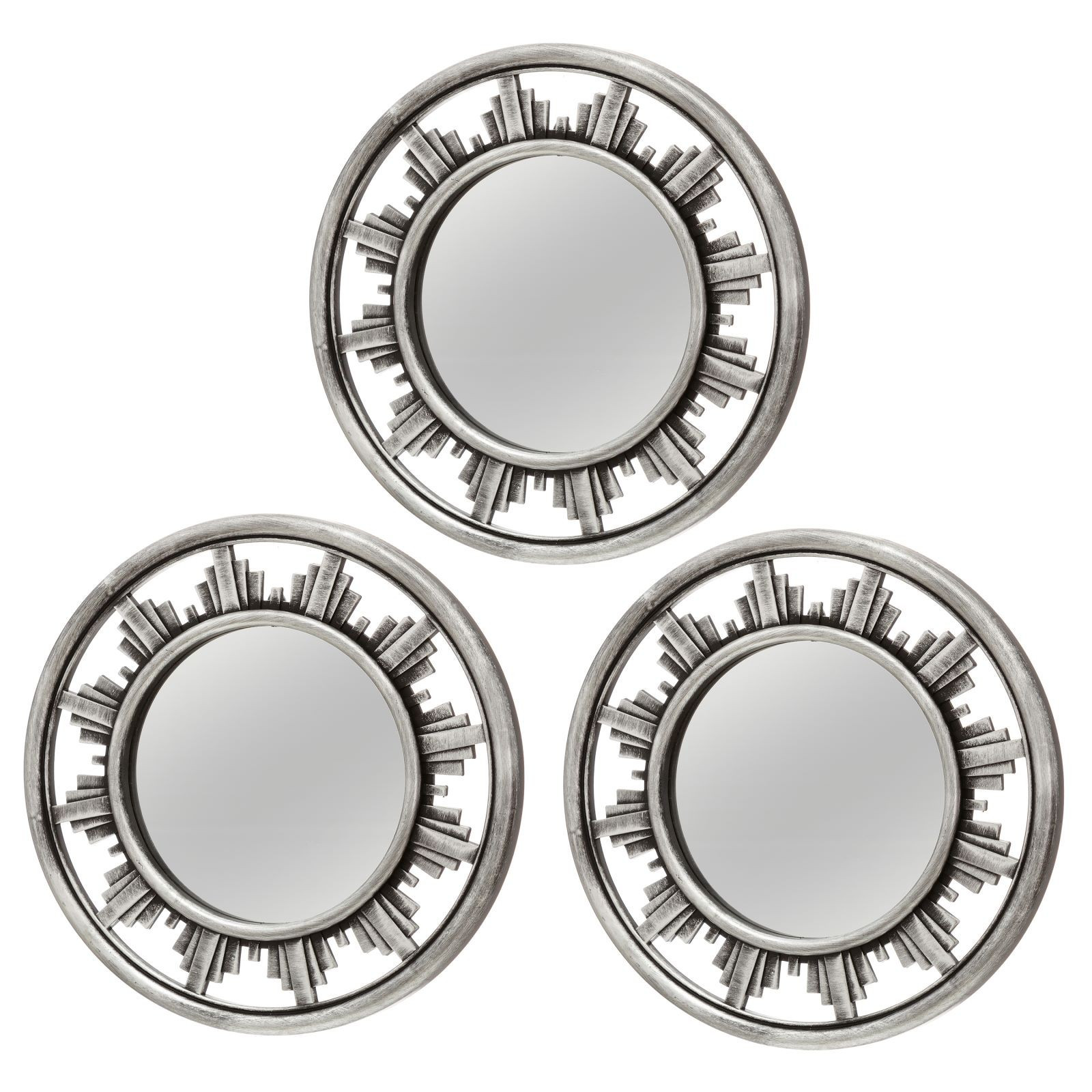 Set of 3 mirrors silver