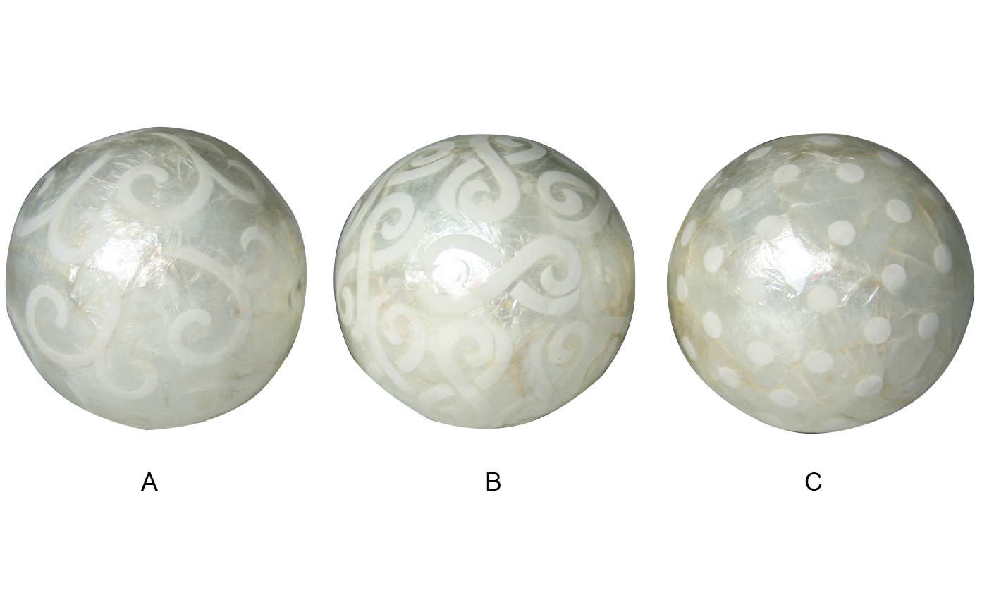 Bolas para decorar de Nácar. 3 modelos