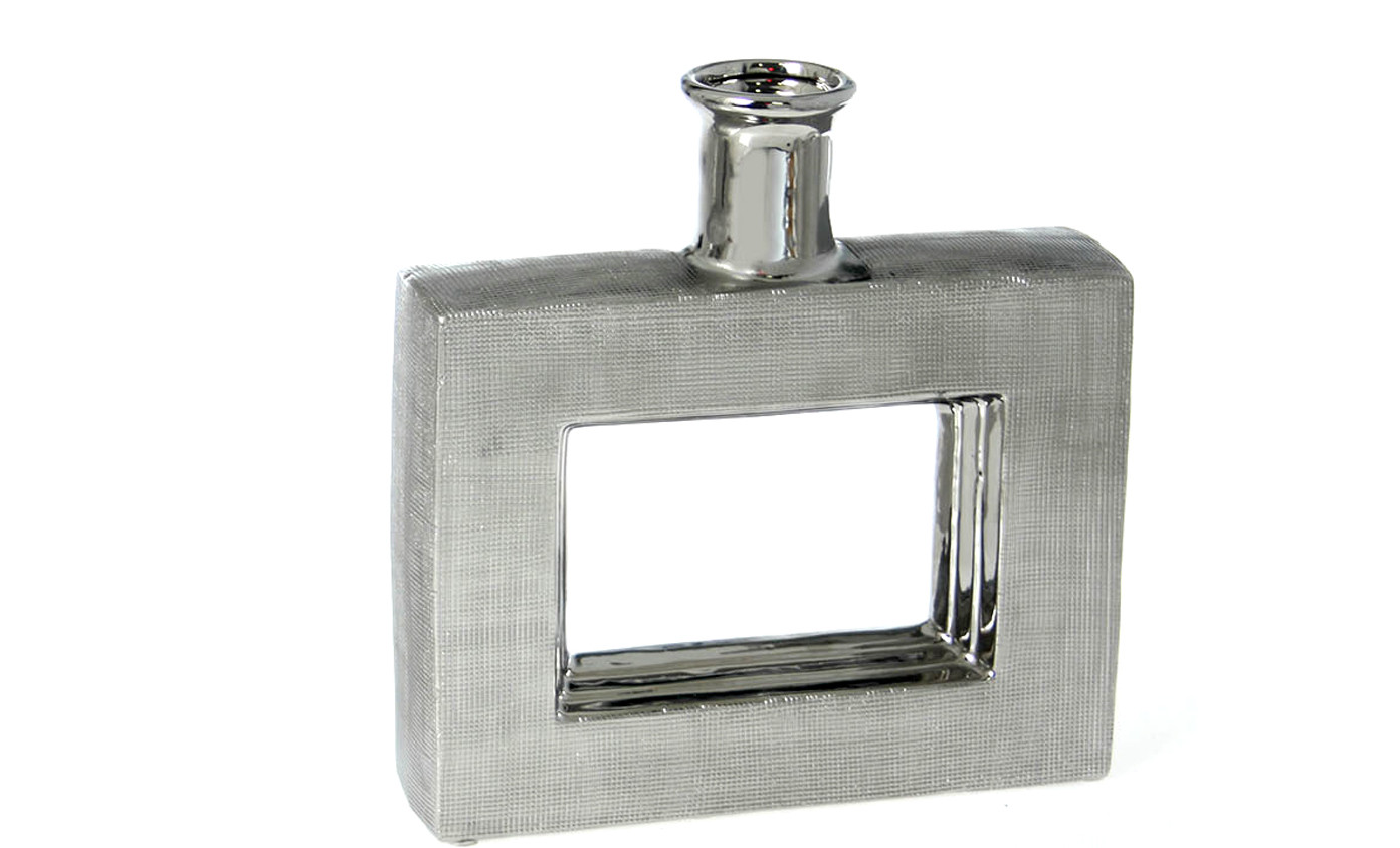 Ceramic vase Silver Color