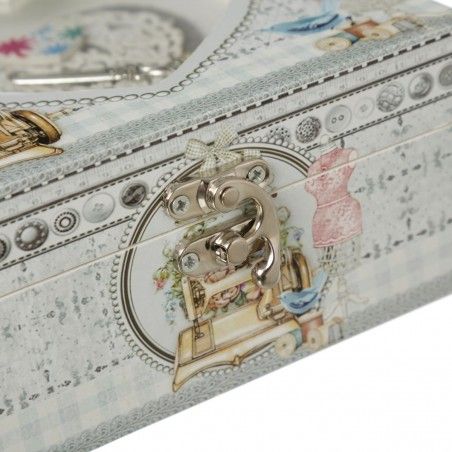 Sewing box wood with glass lid