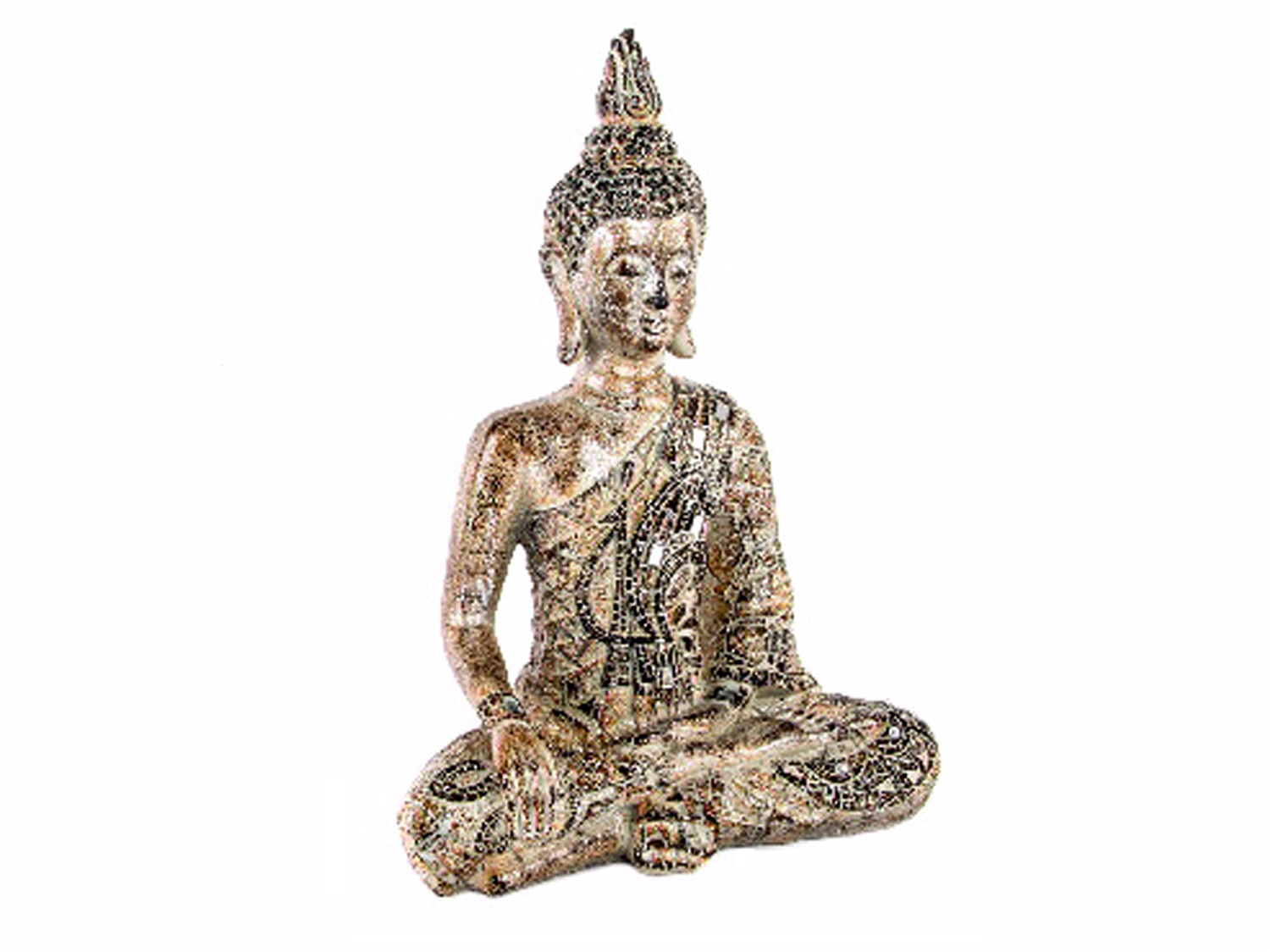 Figure of Buddha in Resin. Color Aged