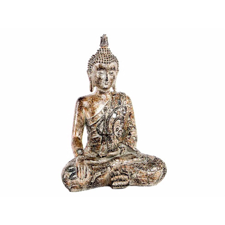 Bouddha en Résine de couleur Antique pour la Décoration