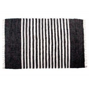 Alfombra 100% Algodón blanca y negra