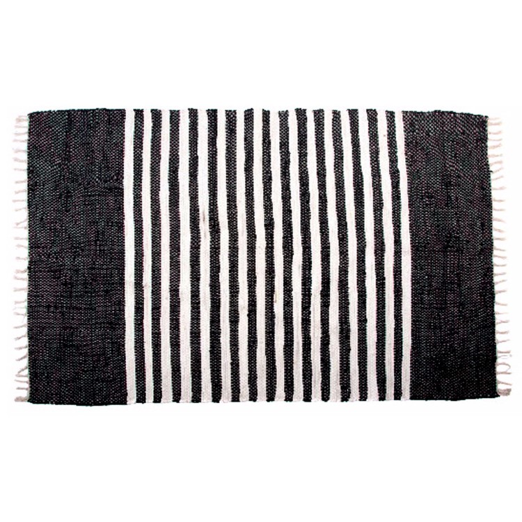 Tapis 100% Coton noir et blanc