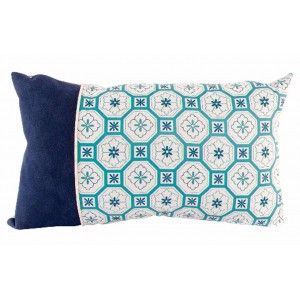 Coussin en coton Lin bleu