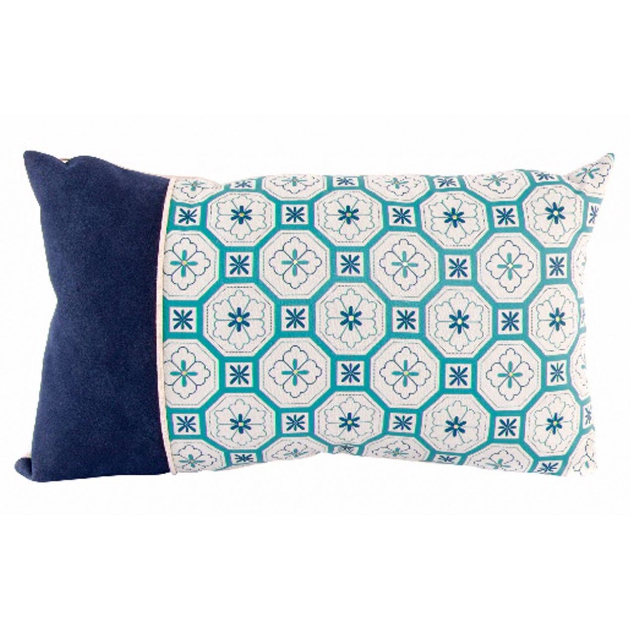 Coussin en coton Lin bleu