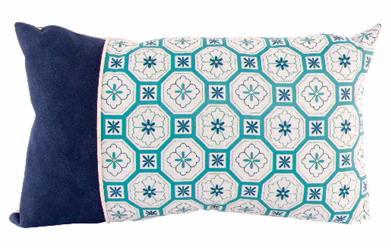 Cushion Linen cotton blue