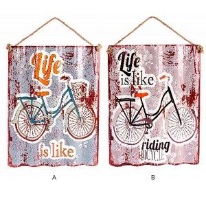 Boîte en métal rustique, d'un vélo en 2 couleurs
