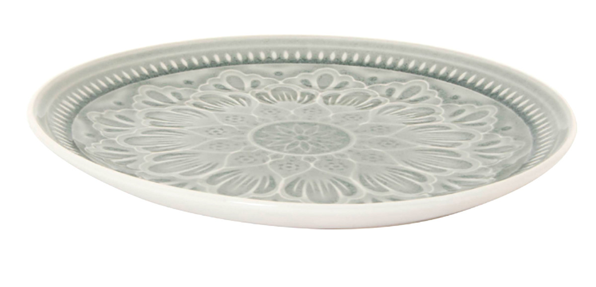 Plato de Cerámica con Decoración en Relieve